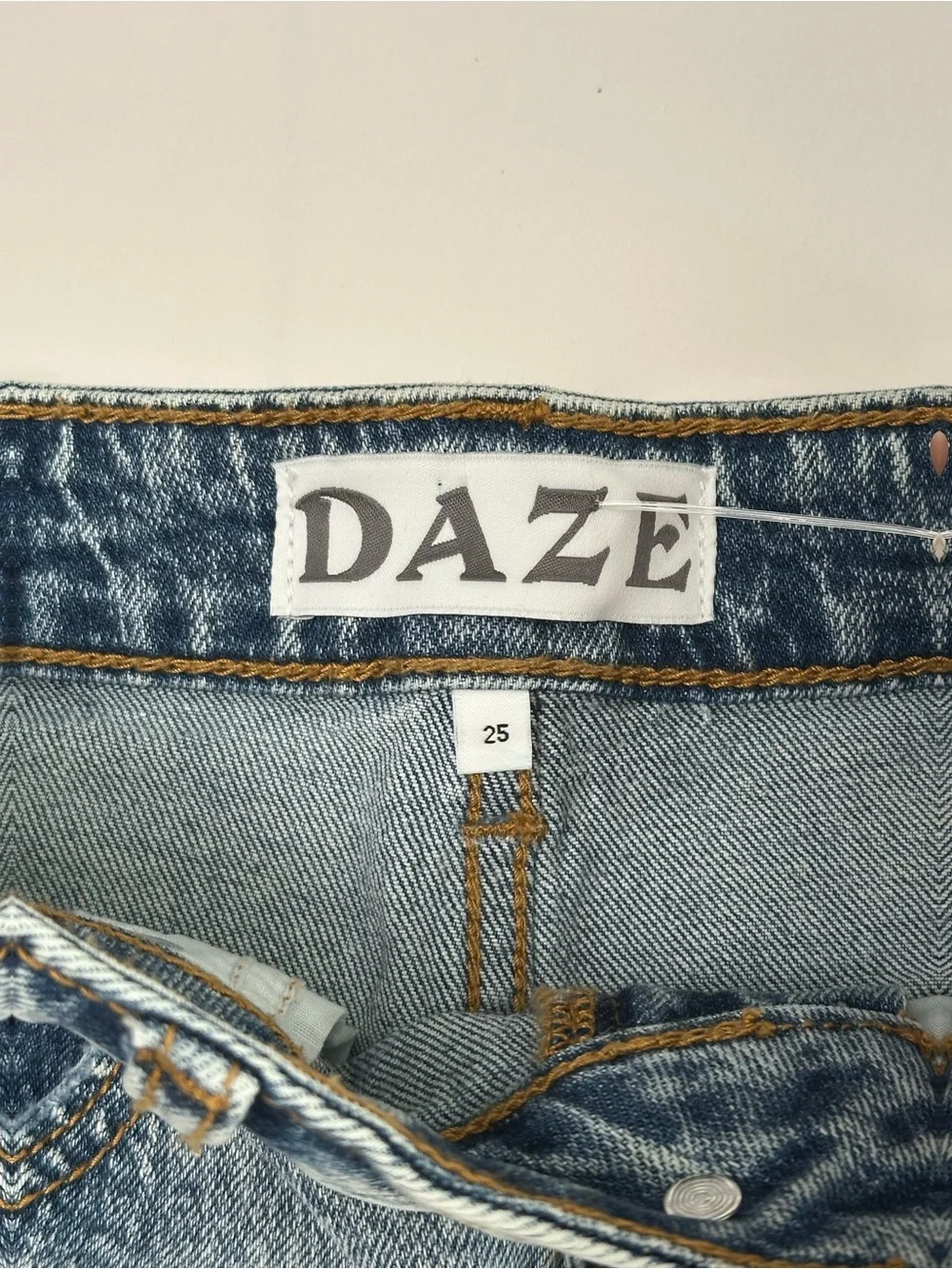 Daze 90s inspired Minimalist High Rise Straight Leg Light Wash Relaxed Denim